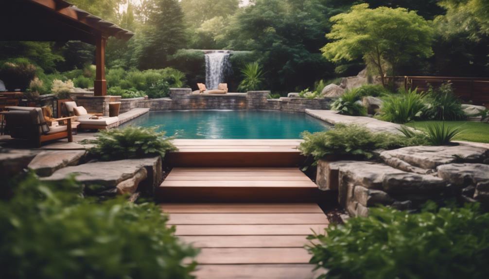 beautiful pool with nature inspired features