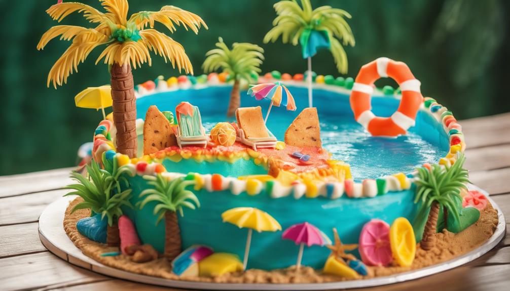 creative pool party cakes