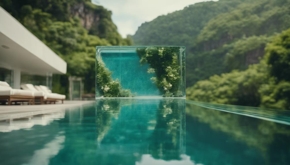 glass bottomed pool in forest