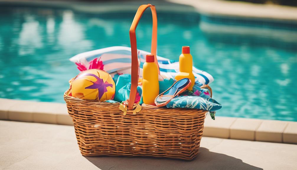 poolside relaxation with presents