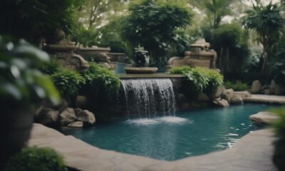 relaxing waterfall pool designs