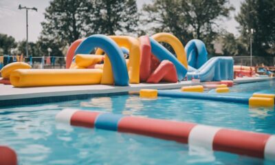 swimming pool obstacle course