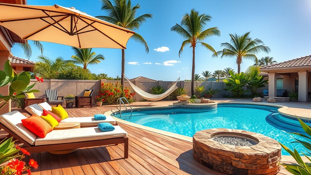 backyard oasis with maintenance