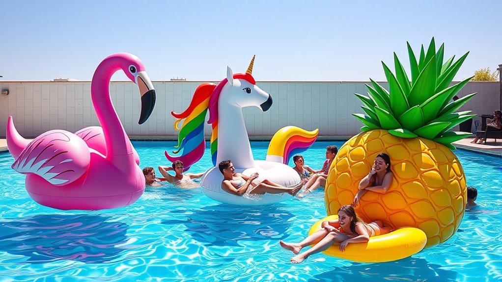 colorful inflatable water party