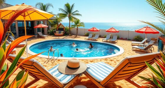 create a poolside beach