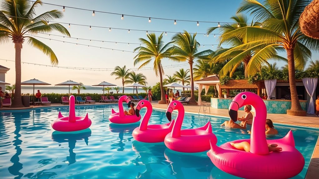 create safe themed pool atmosphere