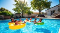 family poolside fun