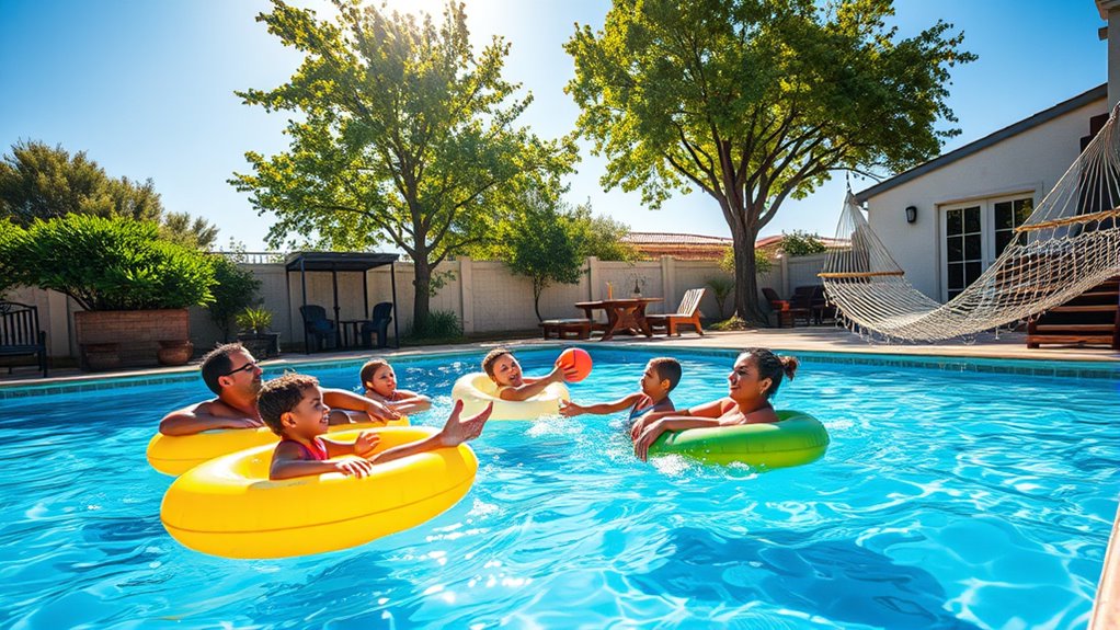 family poolside fun