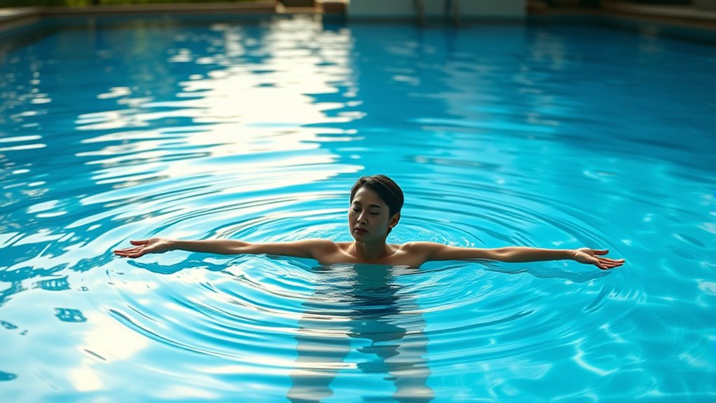 meditative pool swimming practice