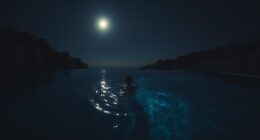 nighttime aquatic relaxation