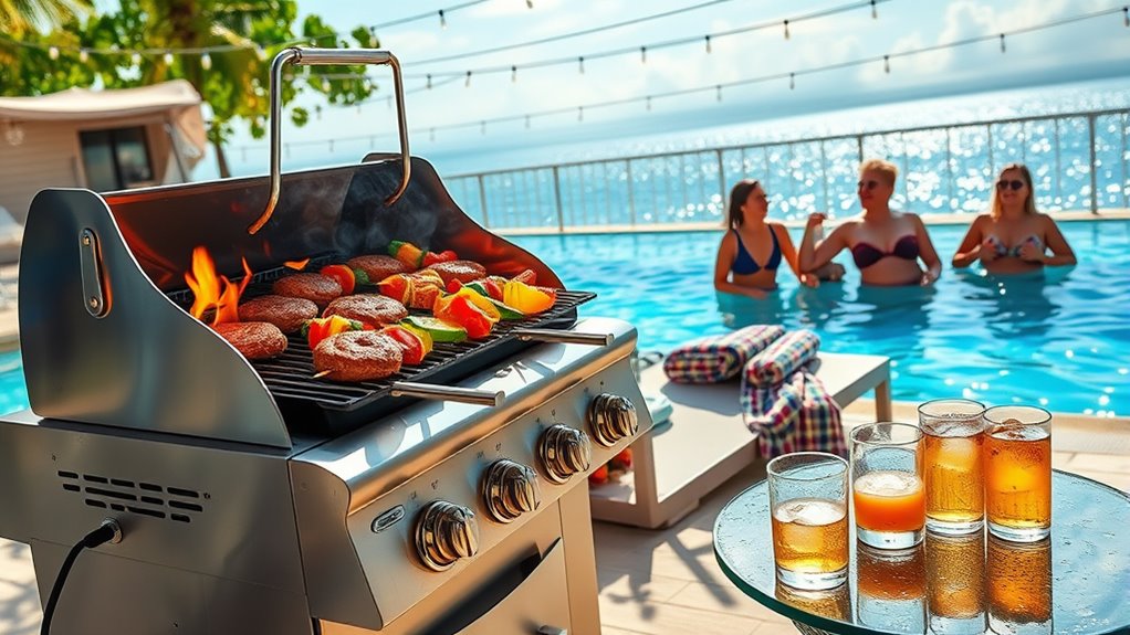 perfect poolside grilling setup