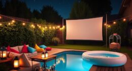 poolside outdoor film setup
