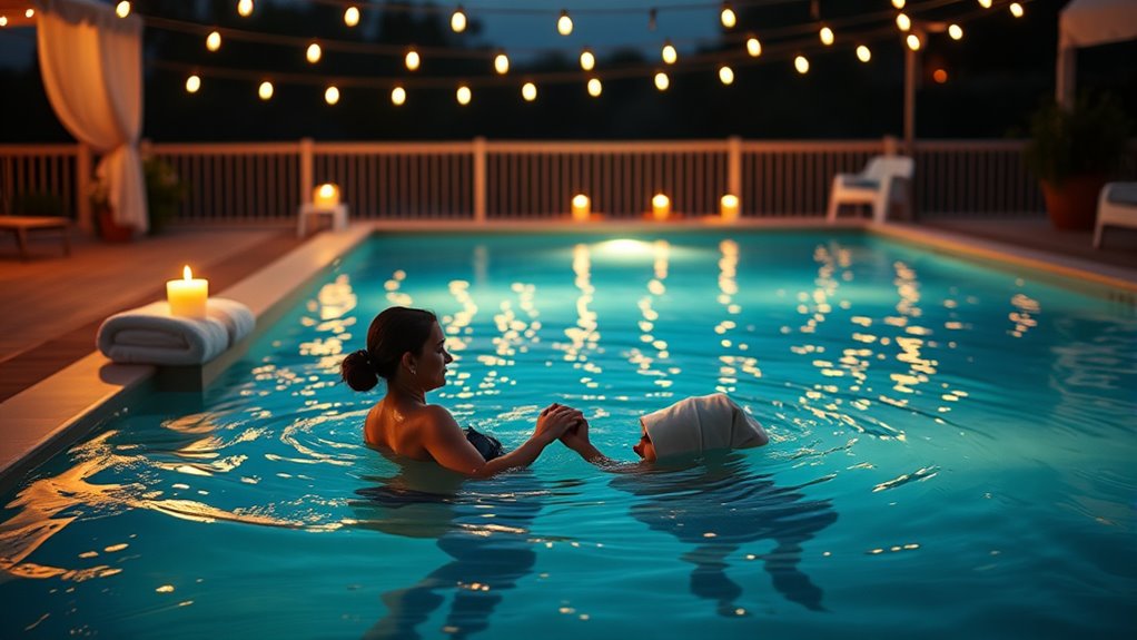 poolside romantic evening