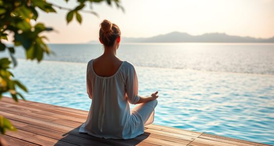 poolside yoga meditation