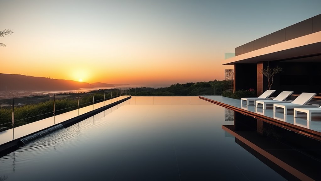 black tile infinity pool