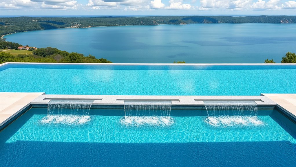 built in water features enhance ambiance