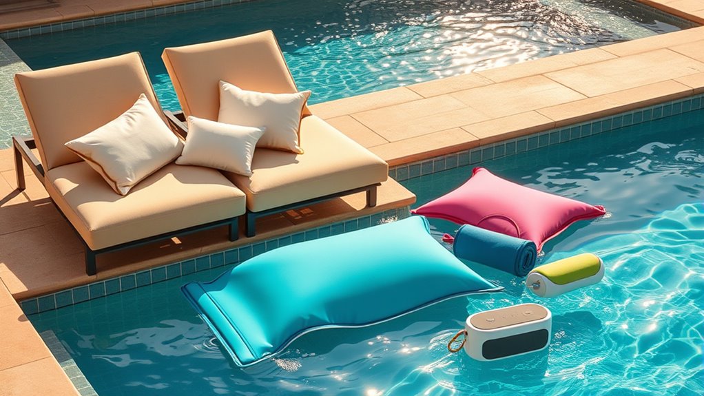 comfortable adjustable poolside loungers