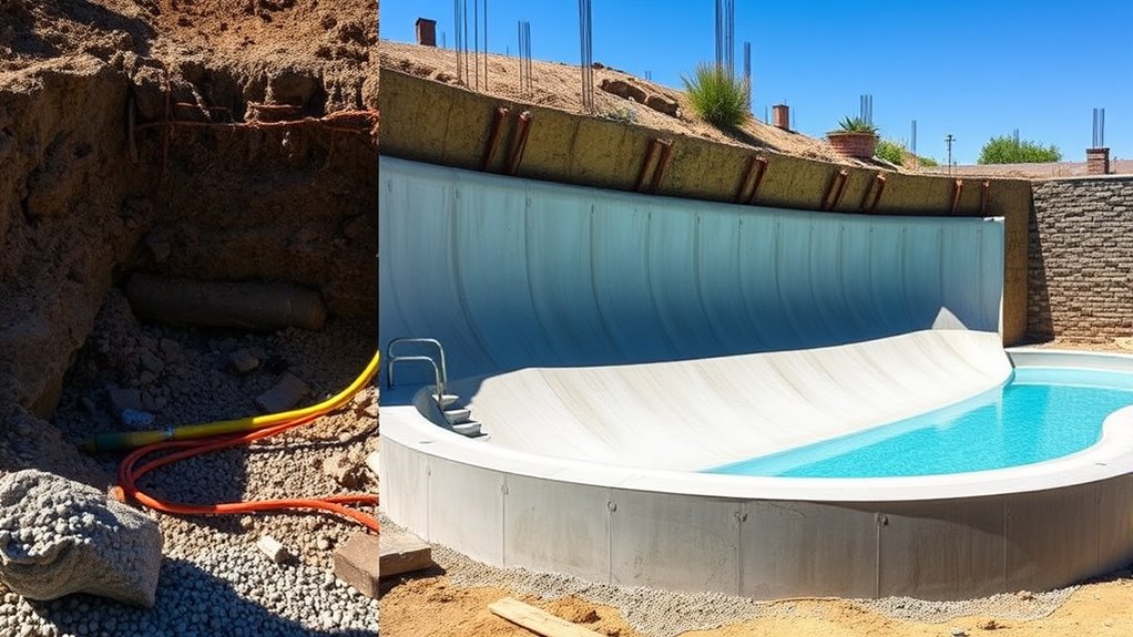 constructing and finishing pool shell