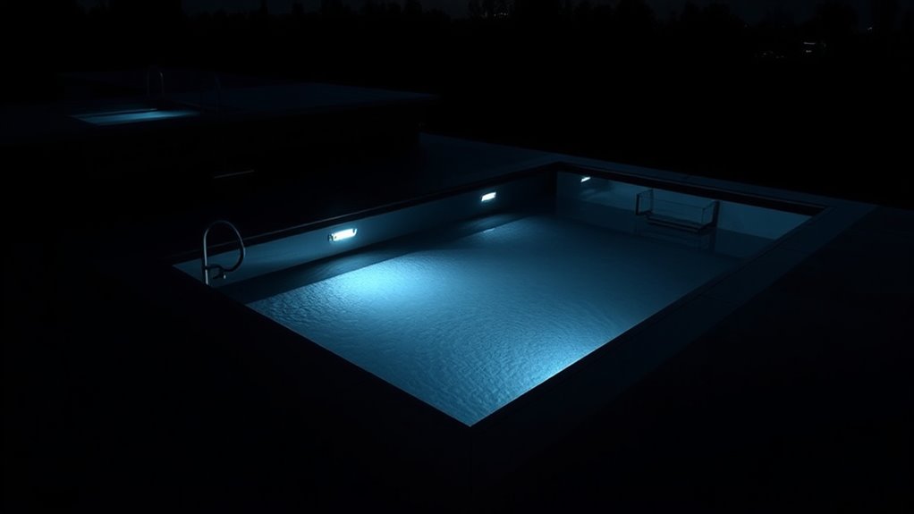 dark toned dramatic pool accents