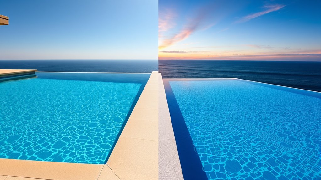 difference in pool edges