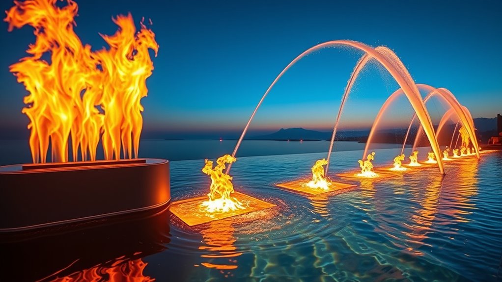 dynamic flame water display