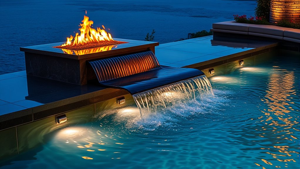 elegant fire water centerpiece