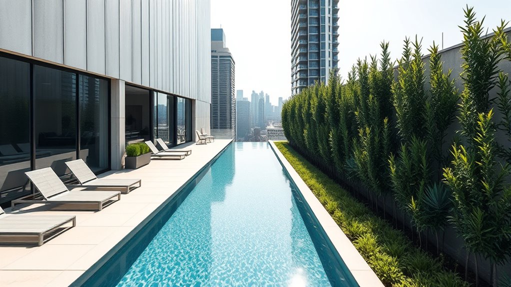 elongated narrow pool design