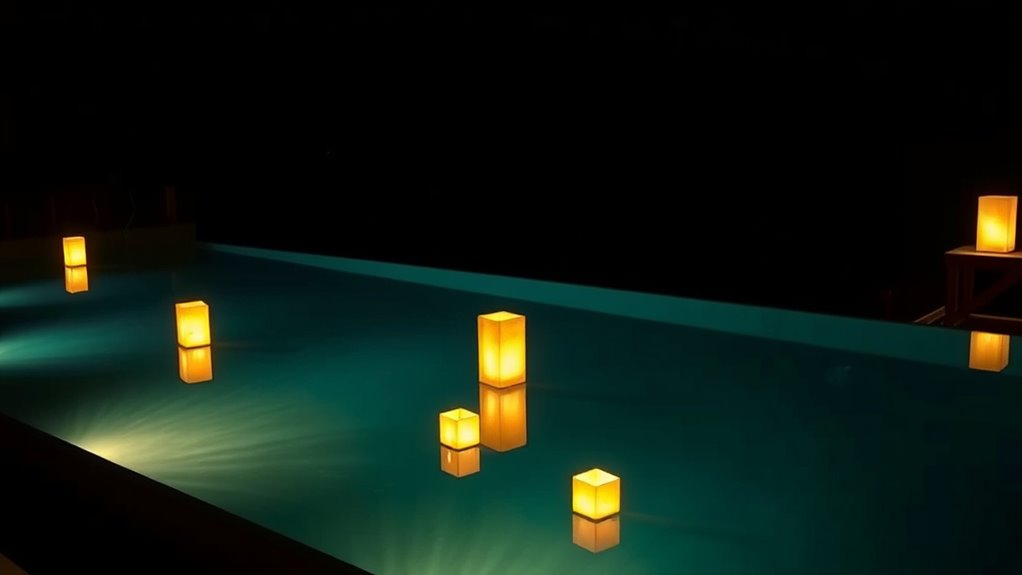 ethereal glowing floating lanterns