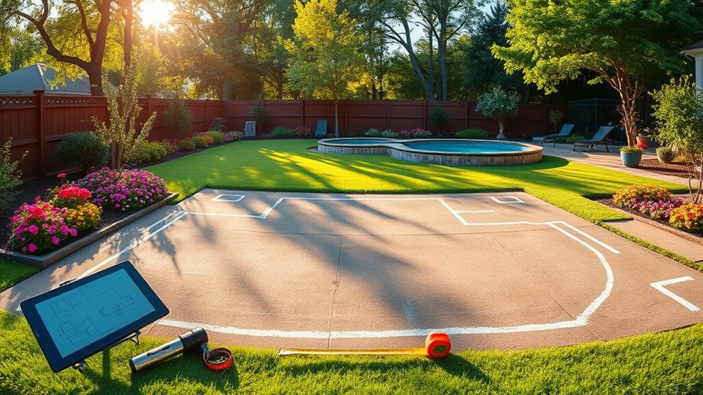 evaluate backyard space thoroughly