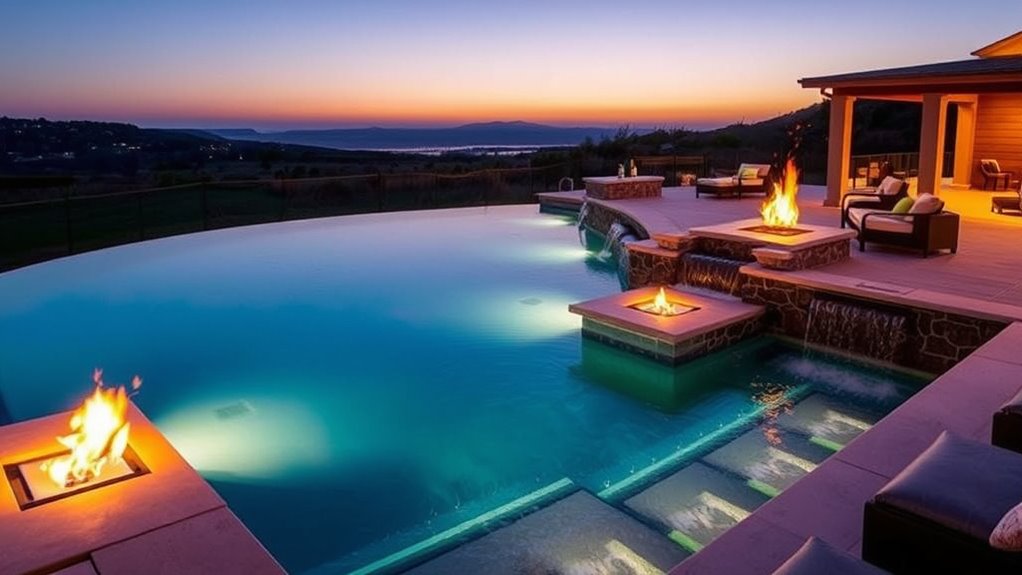 fire and water seating features