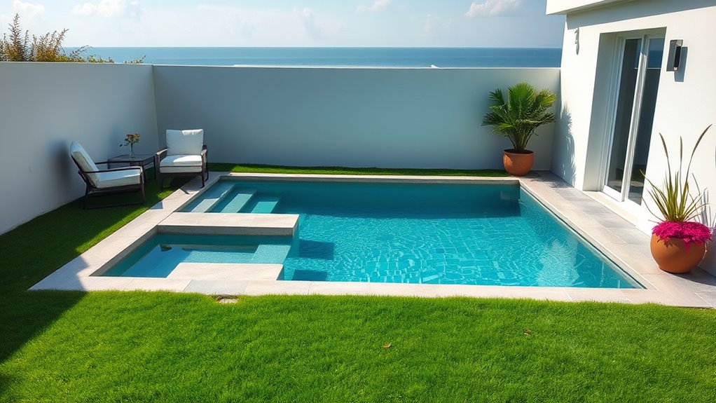 floating step edge pool