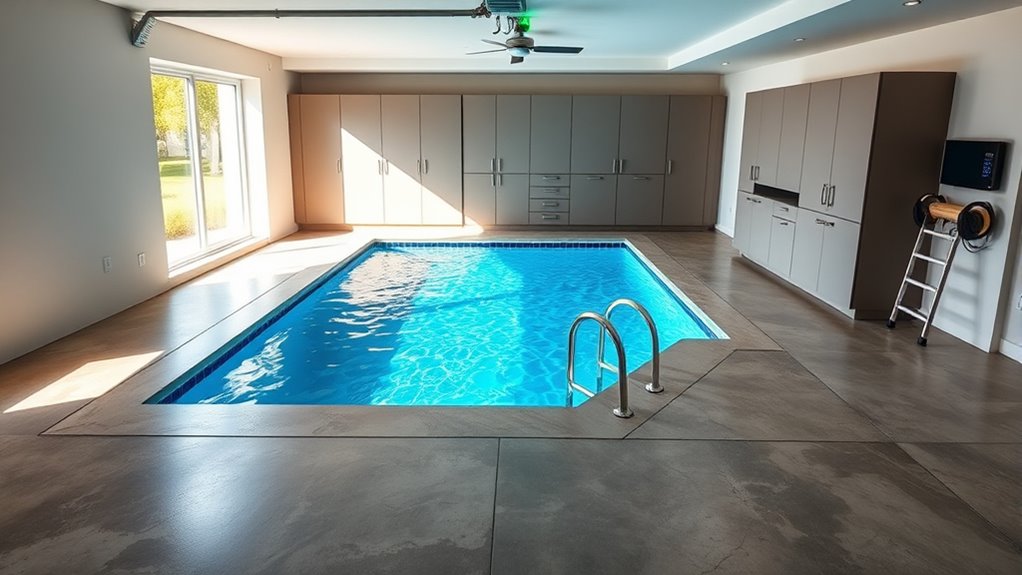 garage basement pool installation