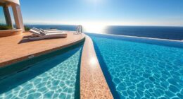 infinity pool with tanning ledge