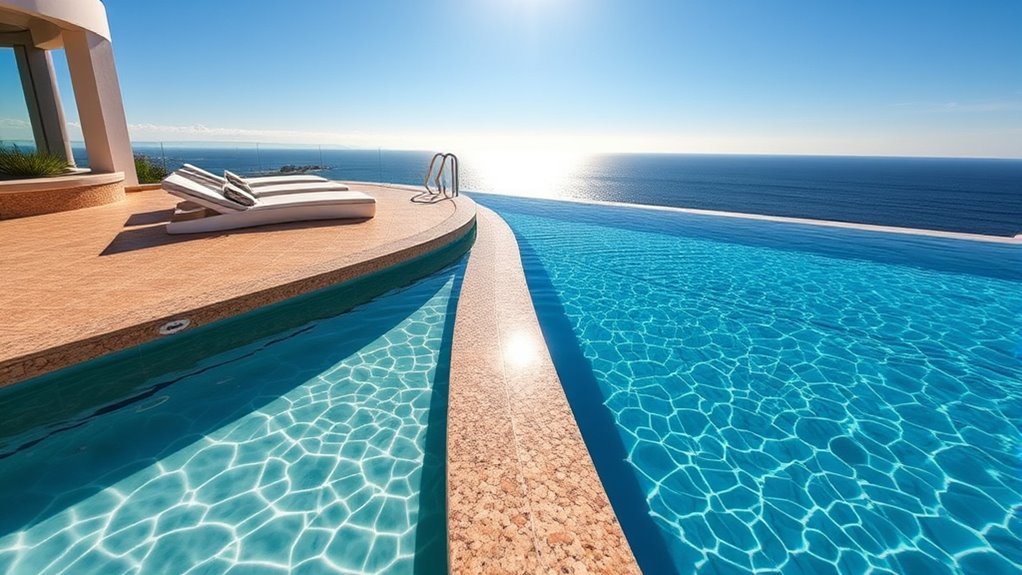 infinity pool with tanning ledge
