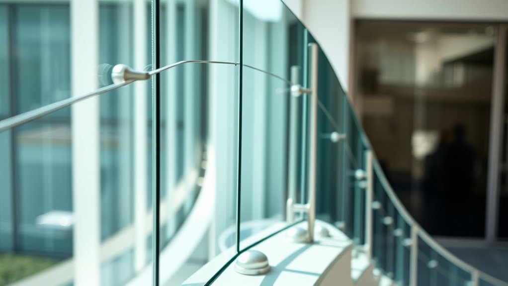 modern safe glass railings