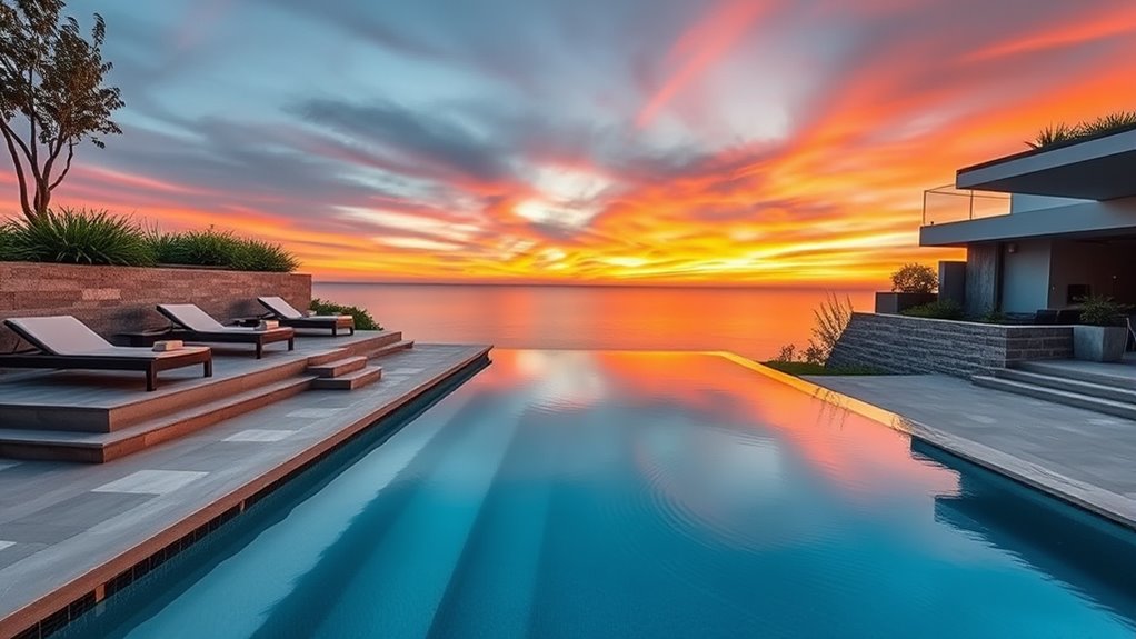 multilevel pool with vertical dimension