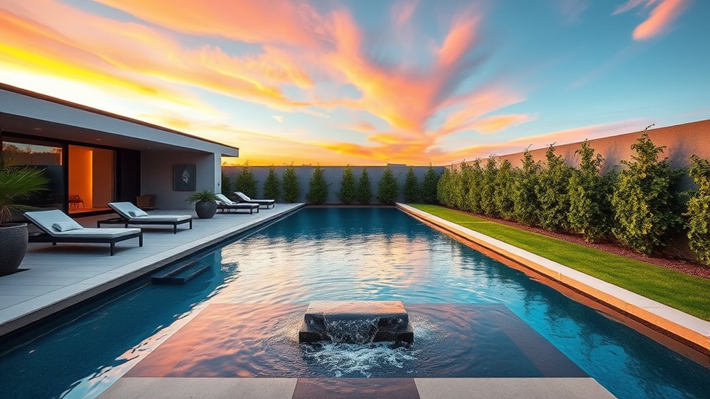 narrow waterfall pool design