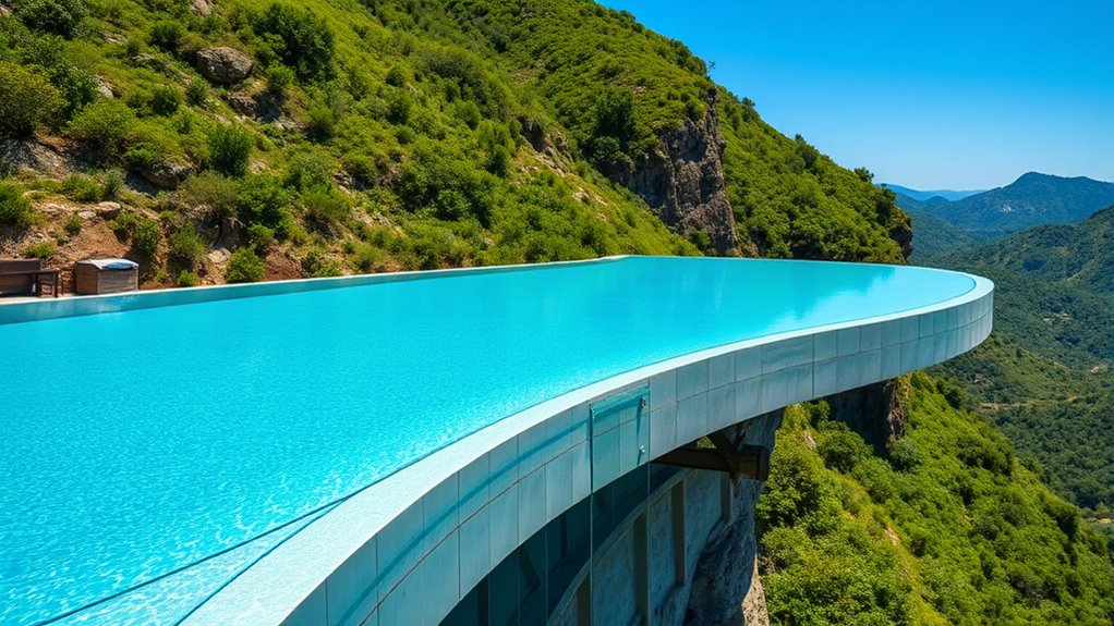 pools on challenging slopes