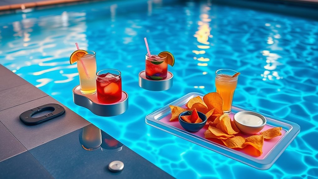 poolside beverage and snack accessories