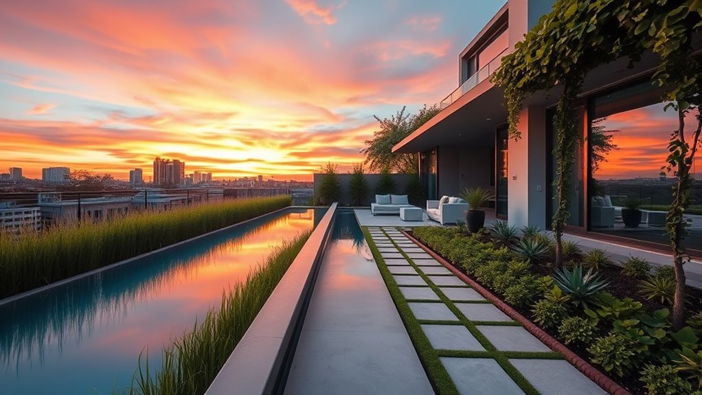 poolside plant and decor