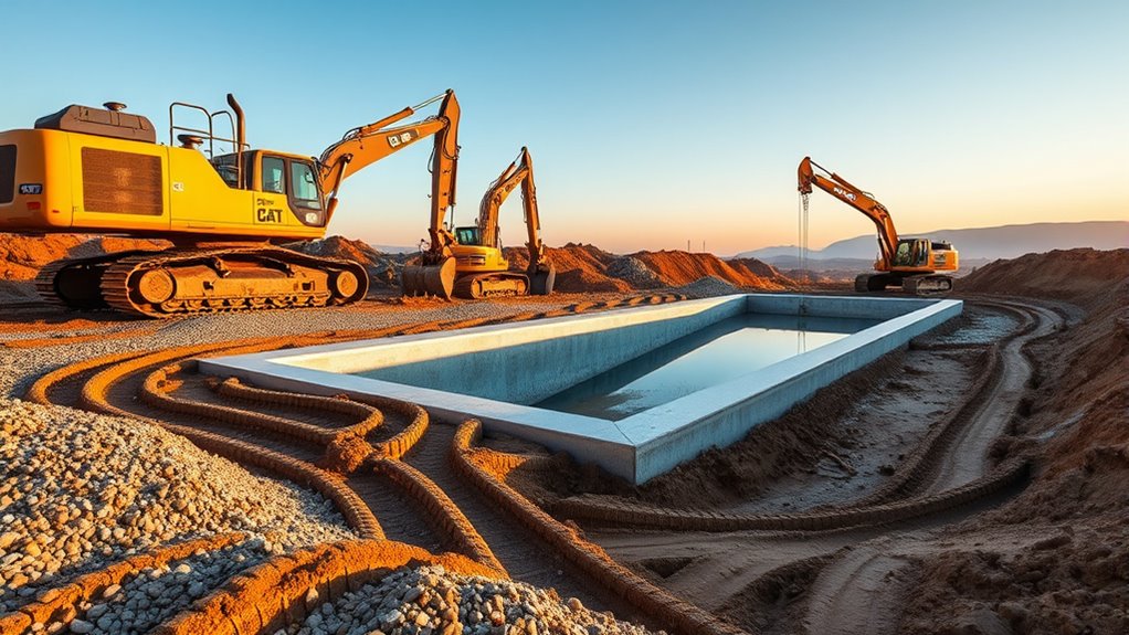 prepare level mark excavate