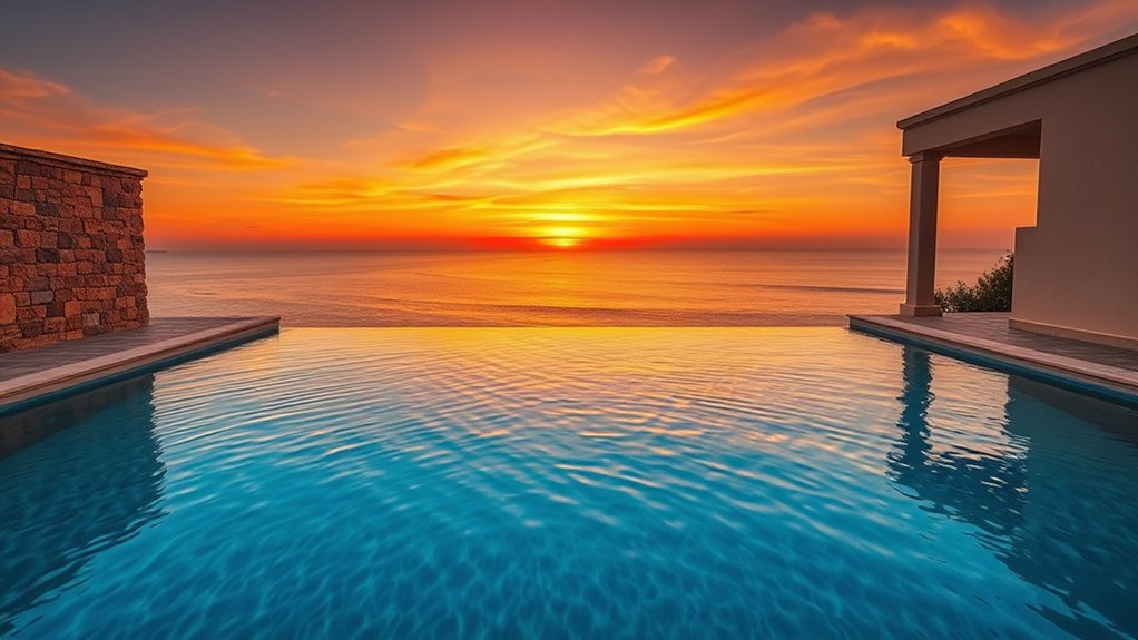 seamless sunset pool illusion
