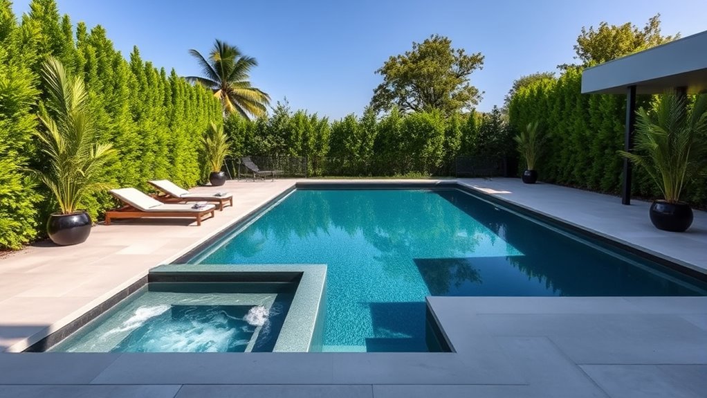 sleek compact pool spa