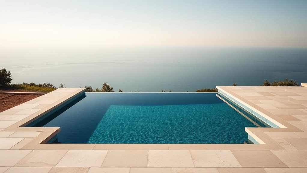 sleek glass infinity pool