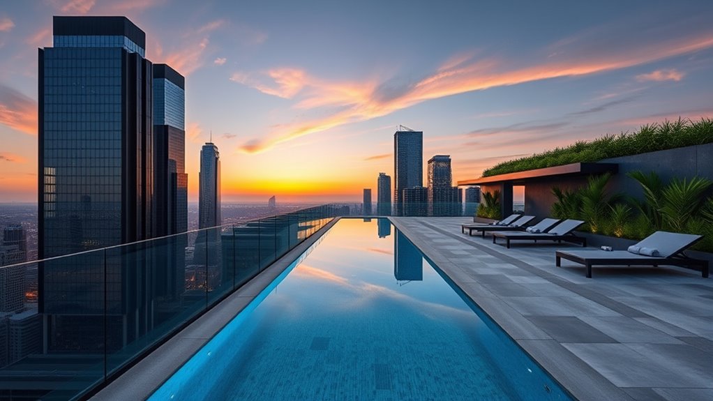 slim modern urban water feature