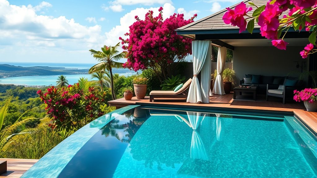 sunlit private outdoor oasis