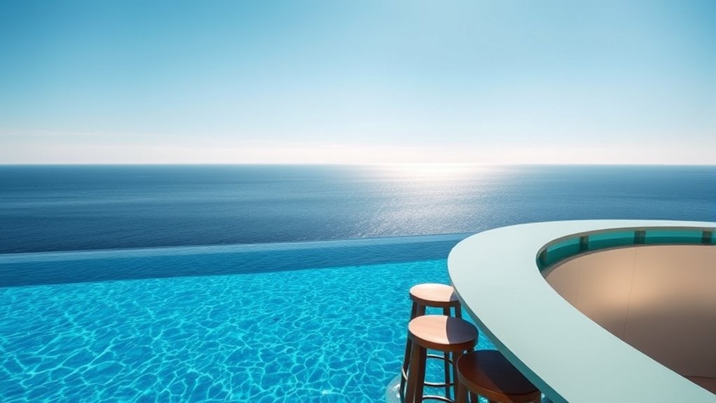 swim up bar with seating