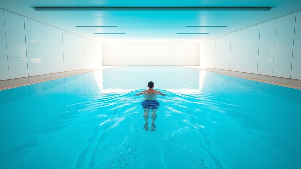 swimming laps in an endless pool