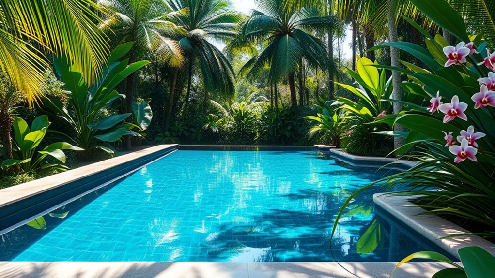 tropical jungle inspired infinity pool