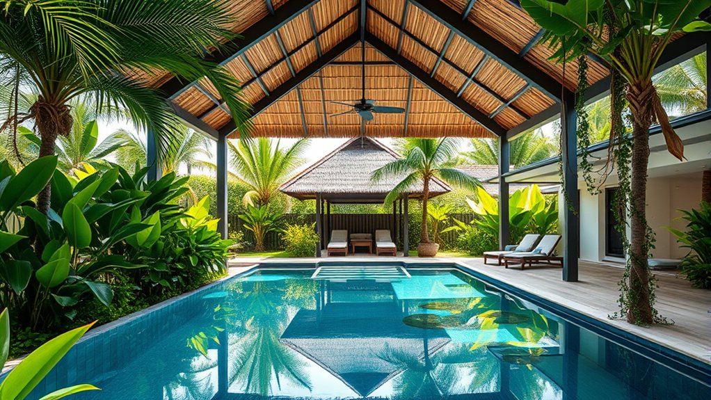 tropical pool enclosure retreat
